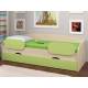 Кровать Соня 2 дуб молочный-салатовый