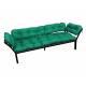 Диван Дачный с подлокотниками зелёная подушка