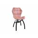 Стул Бабочка шарики пудровый, черные ножки