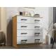 Комод К800-3/2 ЛДСП вотан/белый гладкий