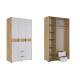 Шкаф трехдверный Адам дуб крафт золотой/белое дерево