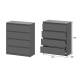 Комод 4 ящика Денвер Графит серый