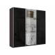 Шкаф-купе Прайм 3-х дверный 1800 два Стекла Черные/Зеркало Венге