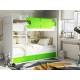 Кровать двухъярусная Тетрис латы с бортиками белый-лайм
