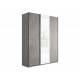Шкаф-купе Прайм 3-х дверный 2100 ДСП/Стекло Белое/ДСП Бетон