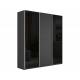 Шкаф-купе Прайм 3-х дверный 1800 два Стекла Черные/ДСП Серый Диамант