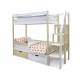 Двухъярусная кровать Svogen с ящиками и бортиком бежево-белый