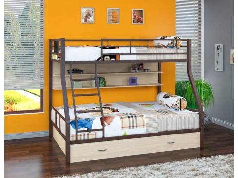 Двухъярусная кровать Гранада - 1 ПЯ коричневый