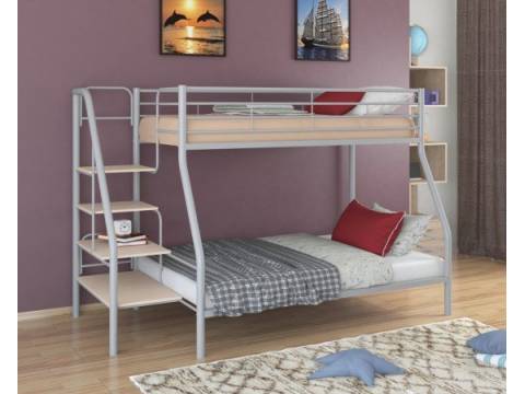 Двухъярусная кровать Толедо 1 серый молочный