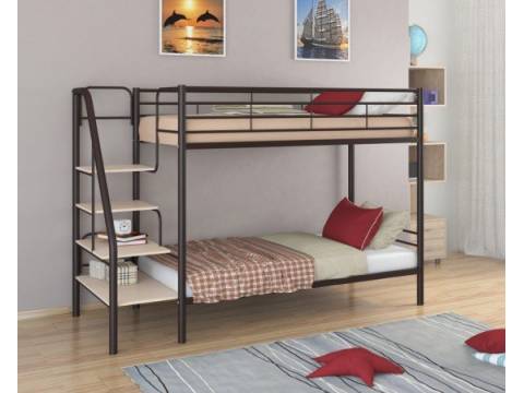 Двухъярусная кровать Толедо коричневый/молочный