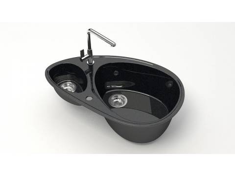 Мойка овал 1,5чаши Эмма Z13Q4 черный
