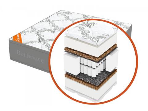 Матрас 160х190 Mega mult кокос ППУ 20 MultiPocket Gray Night