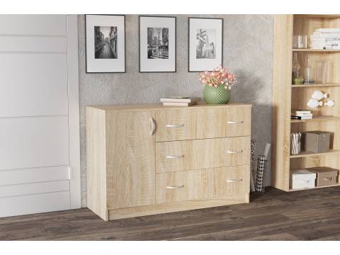 Комод Лофт 3 ящика 1 дверца дуб сонома