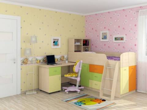 Кровать-чердак Дюймовочка-1 Мультицвет