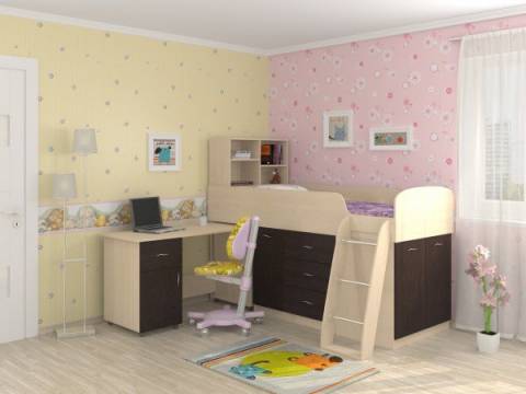 Кровать-чердак Дюймовочка-1 Ольха