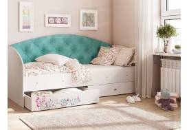 Кровать Эльза Белый-бирюзовый