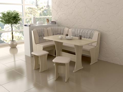 Кухонный угол Ника 6 NEW Ясень шимо светлый Шампань