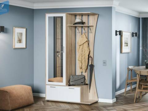 Прихожая Домино 4 (У) дуб сонома светлый/белый