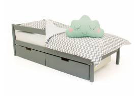 Кровать Svogen classic с ящиками и бортиком графит