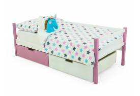 Кровать-тахта Svogen с ящиками лаванда-белый