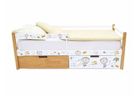 Кровать-тахта Svogen с ящиками и бортиком с фотопечатью дерево/львята