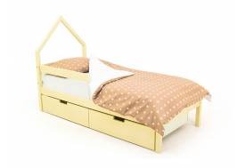 Кровать-домик мини Svogen с ящиками и бортиком бежевый