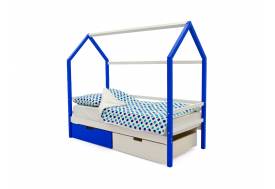 Кровать-домик Svogen с ящиками сине-белый