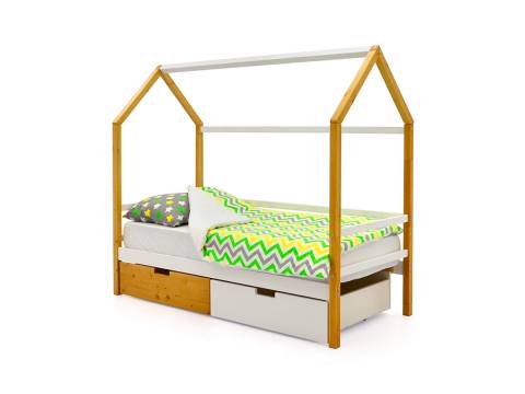 Кровать-домик Svogen с ящиками дерево-белый