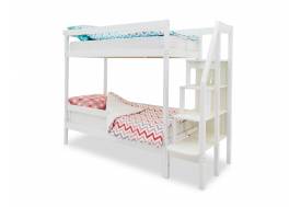 Двухъярусная кровать Svogen с бортиком белый