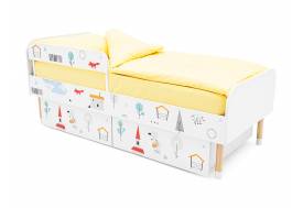 Кровать Stumpa Классика с бортиком и ящиками Шале