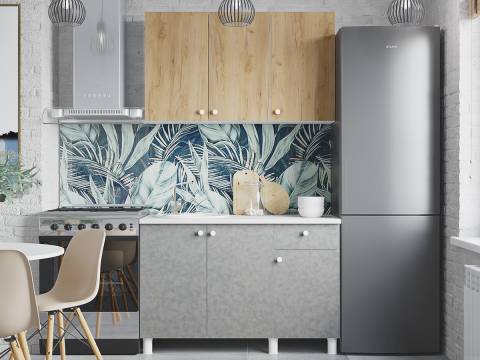 Кухонный гарнитур Point 1200 Дуб золото/Бетон