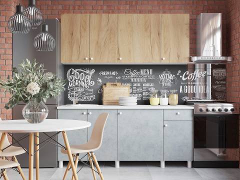 Кухонный гарнитур Point 1800 Дуб золото/Бетон