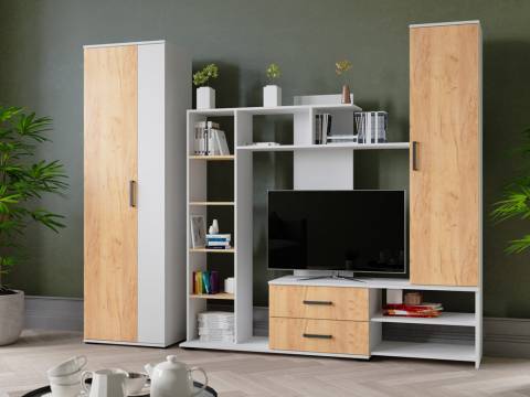 Гостиная Сидней 1 Белый/Дуб Крафт золотой