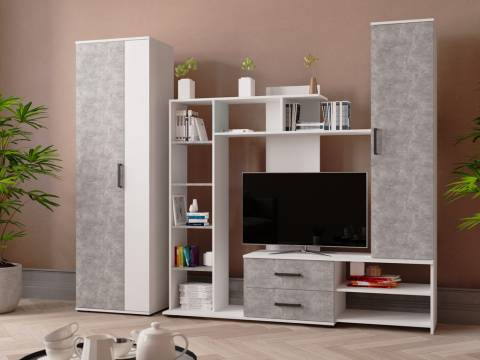 Гостиная Сидней 1 Белый/Ателье светлое