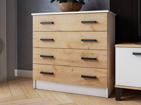 Комод КМ-2 белый/дуб крафт золотой