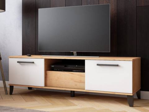 ТВ тумба ТВМ-2 дуб крафт золотой/белый