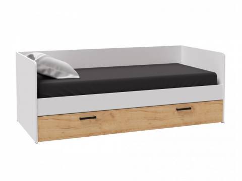 Кровать универсальная с ящиками Лючия белый/дуб крафт золотой