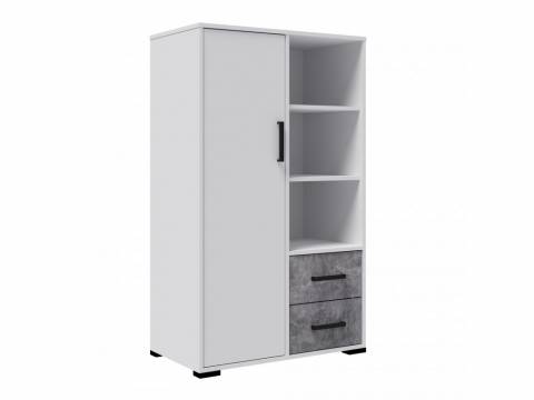 Стеллаж книжный малый Лючия белый/ателье светлое