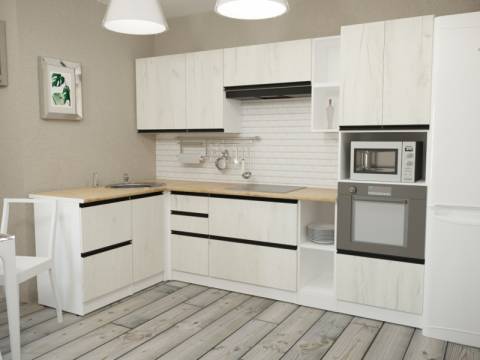 Кухонный гарнитур Амели мега прайм 1500х2700 мм