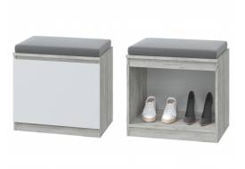 Тумба с мягким элементом Лори дуб серый