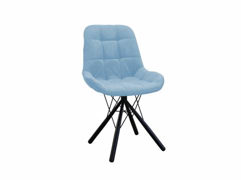 Стул Лира паутинка небесно-серый, черные ножки