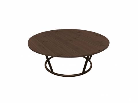 Стол Папасан круглый без ротанга коричневый