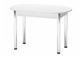 Стол раздвижной Универсальный Пластик Хром белый глянец