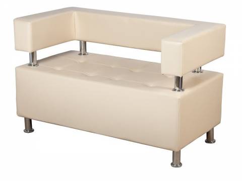 Диван двухместный Райли Кожзам Бежевый