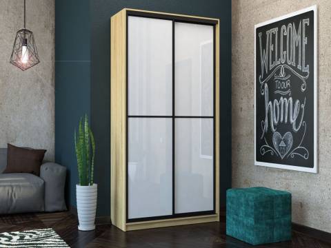 Шкаф-купе Лофт Шк12-47 1200 фасад МДФ белый глянец +