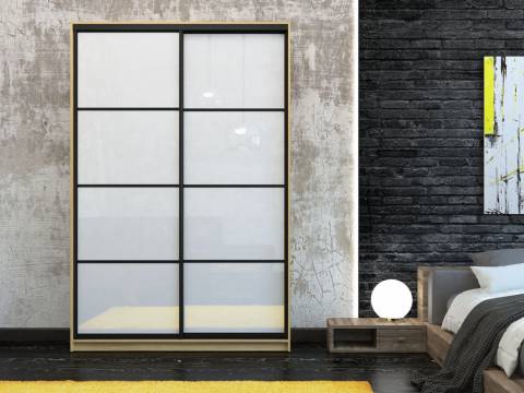 Шкаф-купе Лофт Шк16-47 1600 глубина 470 фасад МДФ белый глянец 3г