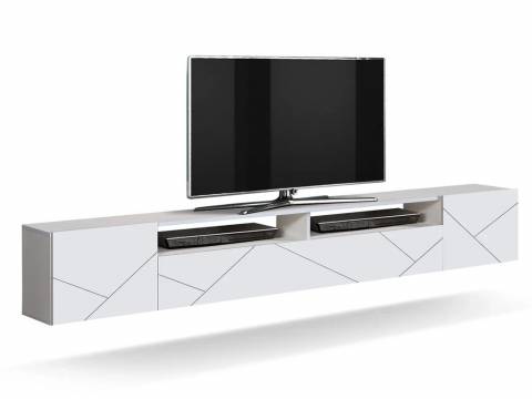 Тумба Прага фасад с фрезеровкой софт белый