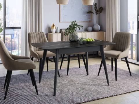 Стол раздвижной Прайм 1100/1420 Черный Тунис