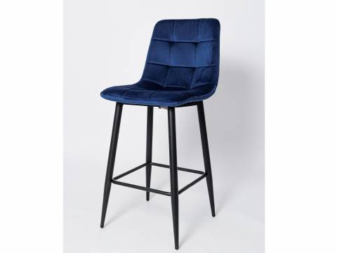 Стул барный ВС-1722 синий вельвет