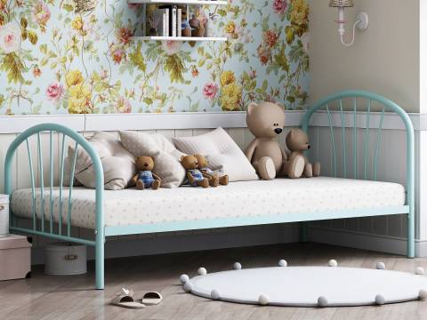 Кровать металлическая Эвора-1 Бирюзовый